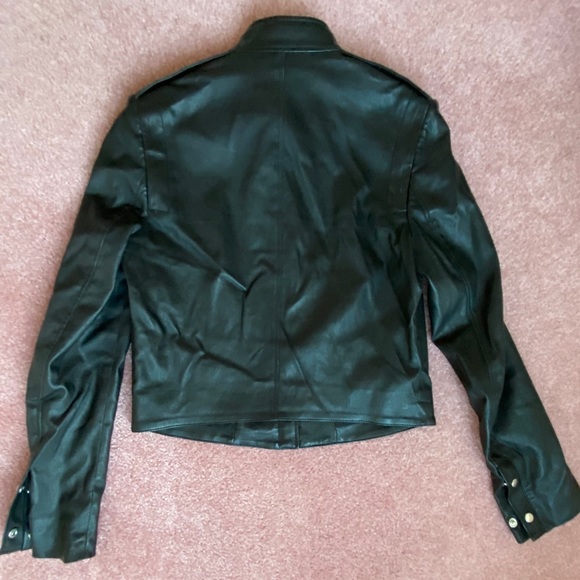 THEORY CROP LAMB LEATHER JACKET MED FITS SMALL - Picture 9 of 9